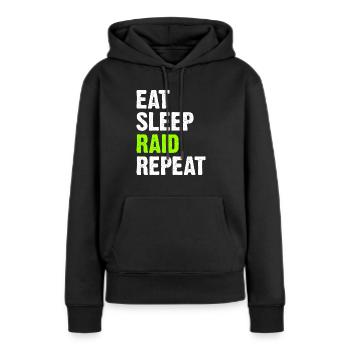 Eat Sleep Raid Repeat - Sweat à capuche Premium bio Femme - noir - Devant - Julia (174cm)