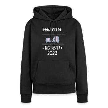 Große Schwester 2022 - Schwangerschaft ankündigen - Frauen Premium Bio Hoodie - Schwarz - Vorne - Julia (174cm)