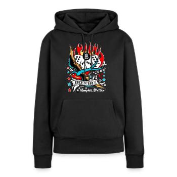 Rockabilly Memphis Tennessee Années 50 Rock and roll - Sweat à capuche Premium bio Femme - noir - Devant - Julia (174cm)
