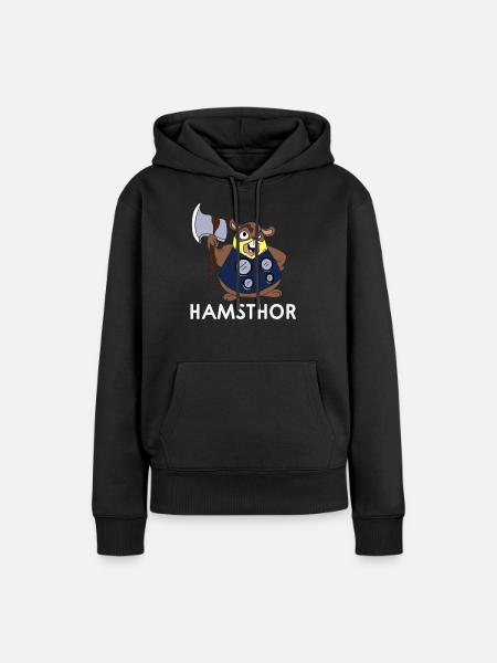 HAMSTHOR - Frauen Premium Bio Hoodie - Schwarz