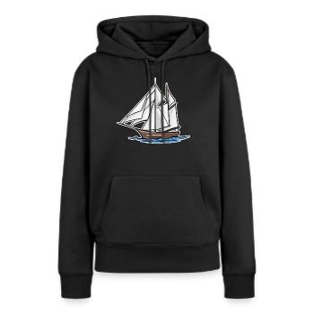 Boot - Frauen Premium Bio Hoodie - Schwarz - Vorne - Julia (174cm)