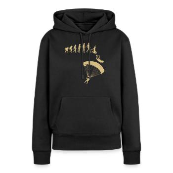 Parachutistes parachutistes - Sweat à capuche Premium bio Femme - noir - Devant - Julia (174cm)
