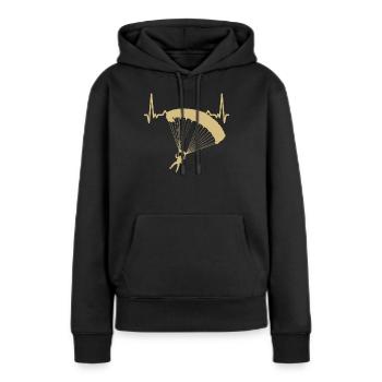 Parachutistes parachutistes - Sweat à capuche Premium bio Femme - noir - Devant - Julia (174cm)