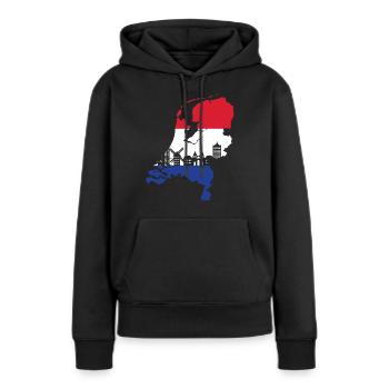 Drapeau Hollande - Sweat à capuche Premium bio Femme - noir - Devant - Julia (174cm)