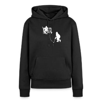 Hockey hockey joueur de hockey gardien de but - Sweat à capuche Premium bio Femme - noir - Devant - Julia (174cm)