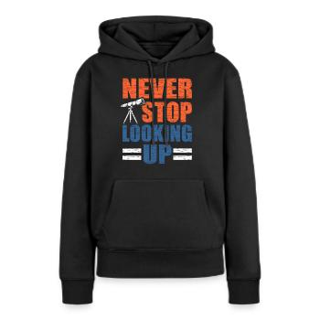 Astronomie - Frauen Premium Bio Hoodie - Schwarz - Vorne - Julia (174cm)