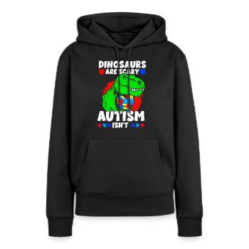 Autisme Conscience - Sweat à capuche Premium bio Femme - noir - Devant - Julia (174cm)