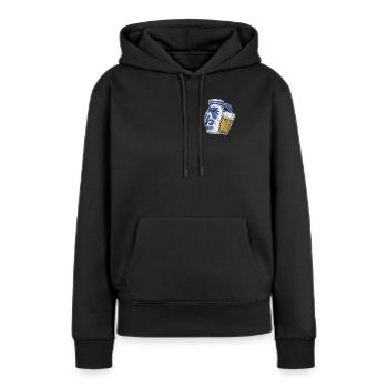 Ebbelwoi Drôle logo Eppler Cidre Francfort - Sweat à capuche Premium bio Femme - noir - Devant - Julia (174cm)