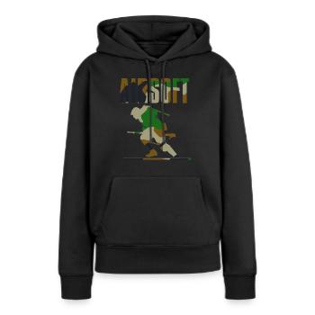 Airsoft /Softair / Softgun / AEG Airsoft Milsim - Frauen Premium Bio Hoodie - Schwarz - Vorne - Julia (174cm)
