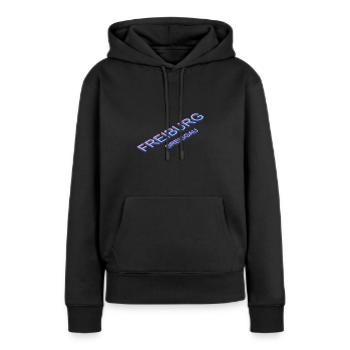 Fribourg dans le Breisgau - Sweat à capuche Premium bio Femme - noir - Devant - Julia (174cm)