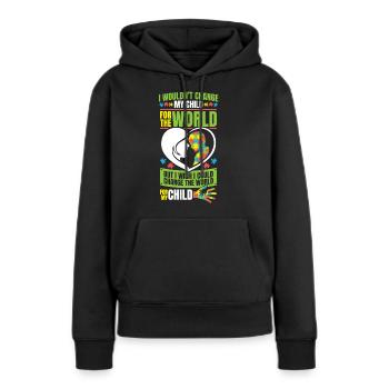 Autismus Bewusstsein - Frauen Premium Bio Hoodie - Schwarz - Vorne - Julia (174cm)