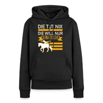 Voltigieren Voltigierer Spruch - Frauen Premium Bio Hoodie - Schwarz - Vorne - Julia (174cm)