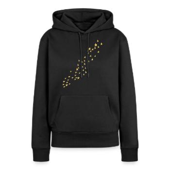 Étoile étoile étoile - Sweat à capuche Premium bio Femme - noir - Devant - Julia (174cm)