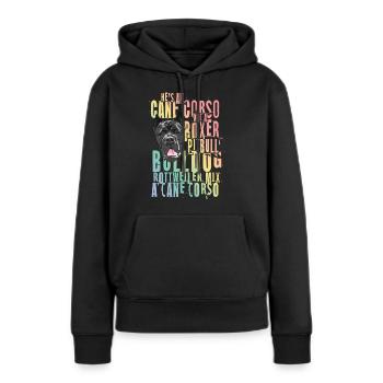 Cane Corso pour cane Corso propriétaire Cane - Sweat à capuche Premium bio Femme - noir - Devant - Julia (174cm)