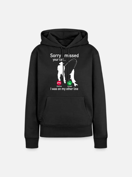 Angeln Fischen Angler - Hobbyangler Geschenk - Dame Premium hoodie, økologisk bomuld - sort
