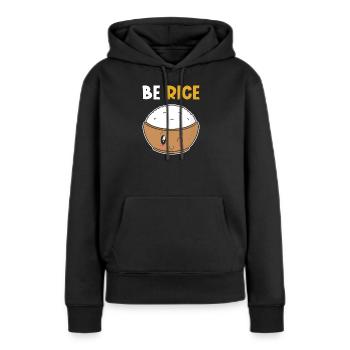 Kawaii riz drôle de jeu de mots riz - Sweat à capuche Premium bio Femme - noir - Devant - Julia (174cm)