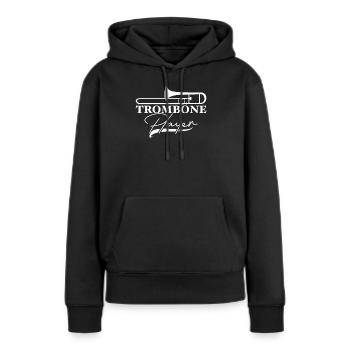 Trombone trombone - Sweat à capuche Premium bio Femme - noir - Devant - Julia (174cm)