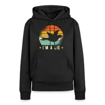Birds Lie Meme - Sweat à capuche Premium bio Femme - noir - Devant - Julia (174cm)