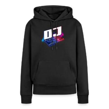 DJ DJ Disco Deejay Turntable cadeau - Sweat à capuche Premium bio Femme - noir - Devant - Julia (174cm)
