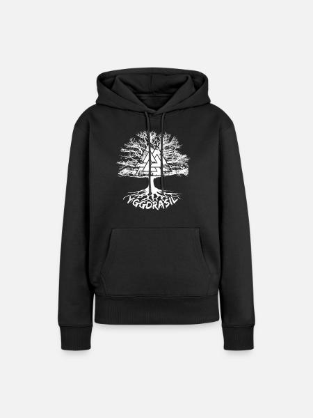 Yggdrasil Runenkreis - Dame Premium hoodie, økologisk bomuld - sort