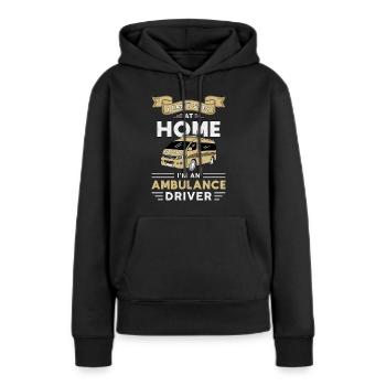 Ambulance ambulance Sani ambulancier - Sweat à capuche Premium bio Femme - noir - Devant - Julia (174cm)