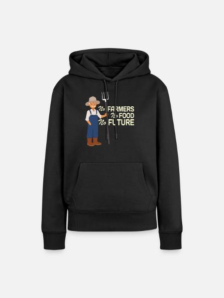 Bez rolników Bez jedzenia Bez przyszłości Bauern Landwirte - Dame Premium hoodie, økologisk bomuld - sort