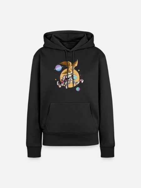 Weltall Kontroller - Frauen Premium Bio Hoodie - Schwarz