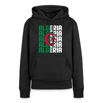 Algerien - Frauen Premium Bio Hoodie - Schwarz - Vorne - Julia (174cm)