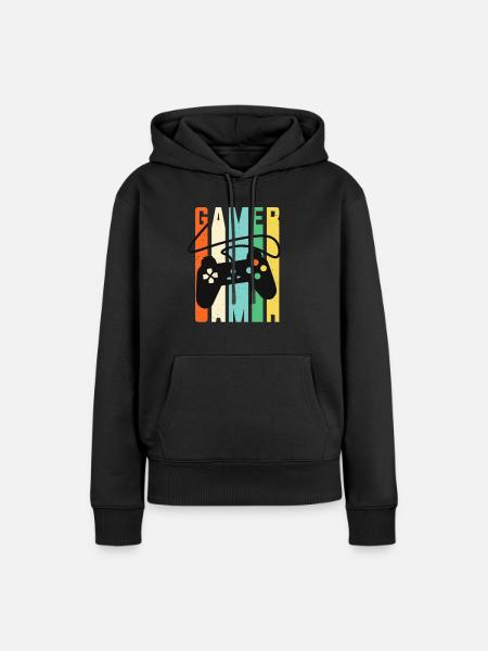 Gamer Console Controller Retro Gaming - Frauen Premium Bio Hoodie - Schwarz