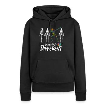 Autisme Conscience - Sweat à capuche Premium bio Femme - noir - Devant - Julia (174cm)