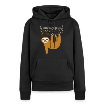 PARESSEUX RELAXEN SE DÉTENDRE PARESSEUX SLOTH PARESSEUX - Sweat à capuche Premium bio Femme - noir - Devant - Julia (174cm)