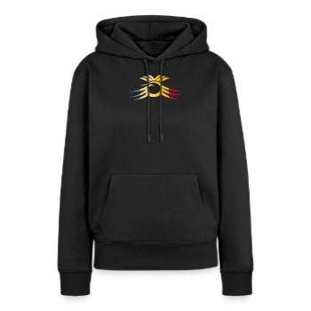 Maori - Sweat à capuche Premium bio Femme - noir - Devant - Julia (174cm)