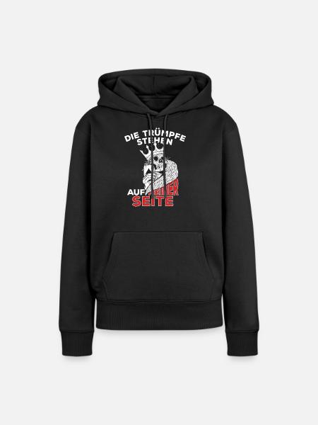 Die Trümpfe stehen auf meiner Seite Kartenspiel - Frauen Premium Bio Hoodie - Schwarz