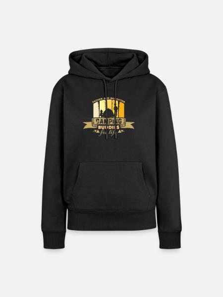 Papa Tochter Caming - Frauen Premium Bio Hoodie - Schwarz