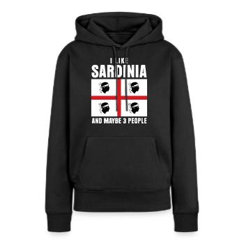 Vacances en Sardaigne Sardaigne - Sweat à capuche Premium bio Femme - noir - Devant - Julia (174cm)