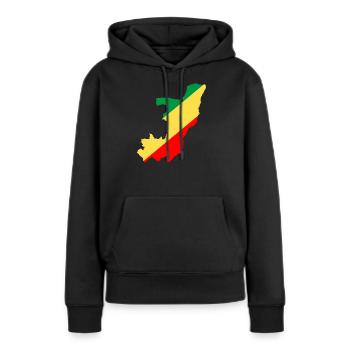 Congo - Sweat à capuche Premium bio Femme - noir - Devant - Julia (174cm)