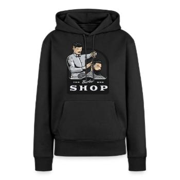 Barber Barbershop Rasieren Bart Barbier - Frauen Premium Bio Hoodie - Schwarz - Vorne - Julia (174cm)