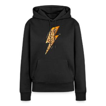 Foudre, boulons éclair, foudre, - Sweat à capuche Premium bio Femme - noir - Devant - Julia (174cm)