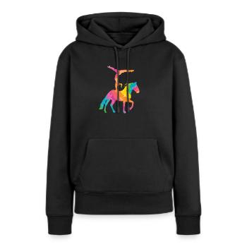 Voltigieren Chevau équestre équitation équitation équitation - Sweat à capuche Premium bio Femme - noir - Devant - Julia (174cm)