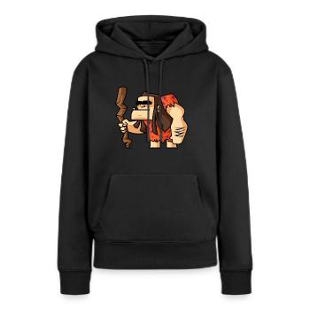 Funny Comic Neandertaler - Frauen Premium Bio Hoodie - Schwarz - Vorne - Julia (174cm)