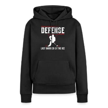 Defense Last Barrière sur le hockey sur glace - Sweat à capuche Premium bio Femme - noir - Devant - Julia (174cm)