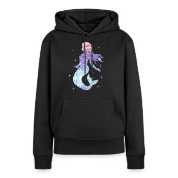 paillettes dames fille cadeau nixe - Sweat à capuche Premium bio Femme - noir - Devant - Julia (174cm)