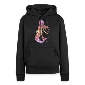 Mermaid Ladies Girl Gift Mermaid Glitter - Women’s Premium Organic Hoodie - black - Front - Julia (174cm)