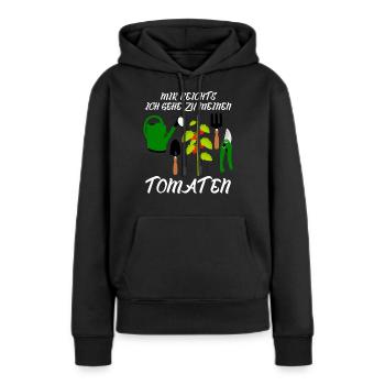 Tomaten und Tomate Spruch - Frauen Premium Bio Hoodie - Schwarz - Vorne - Julia (174cm)