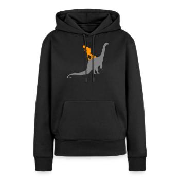 Trottinette cascadeur Dino Scooter cascadeur - Sweat à capuche Premium bio Femme - noir - Devant - Julia (174cm)