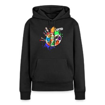 Spruch I Arted Grafik Künstler Kunsthandwerk - Frauen Premium Bio Hoodie - Schwarz - Vorne - Julia (174cm)