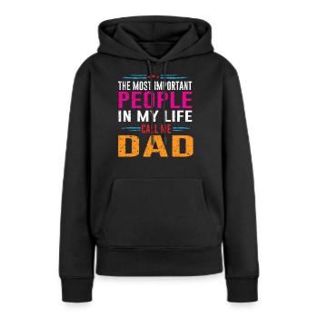 Meilleur papa I meilleur papa - Sweat à capuche Premium bio Femme - noir - Devant - Julia (174cm)