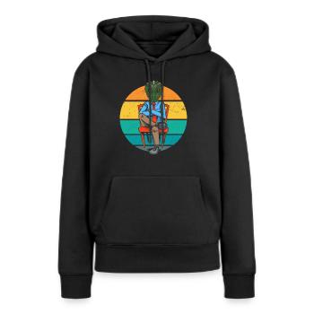 Reptiloid lézards Conspiration extraterrestre - Sweat à capuche Premium bio Femme - noir - Devant - Julia (174cm)
