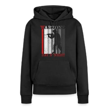 warzone Day N Night Gulag Gaming Jeu De Jeu Vintage - Sweat à capuche Premium bio Femme - noir - Devant - Julia (174cm)
