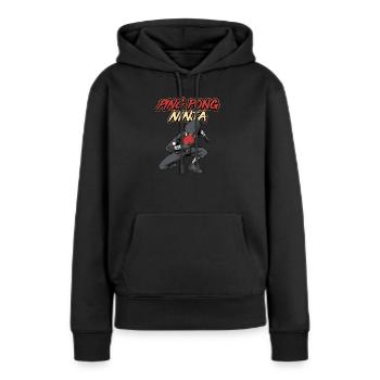 Ping Pong Ninja ping-ping joueur de ping-pong conception - Sweat à capuche Premium bio Femme - noir - Devant - Julia (174cm)